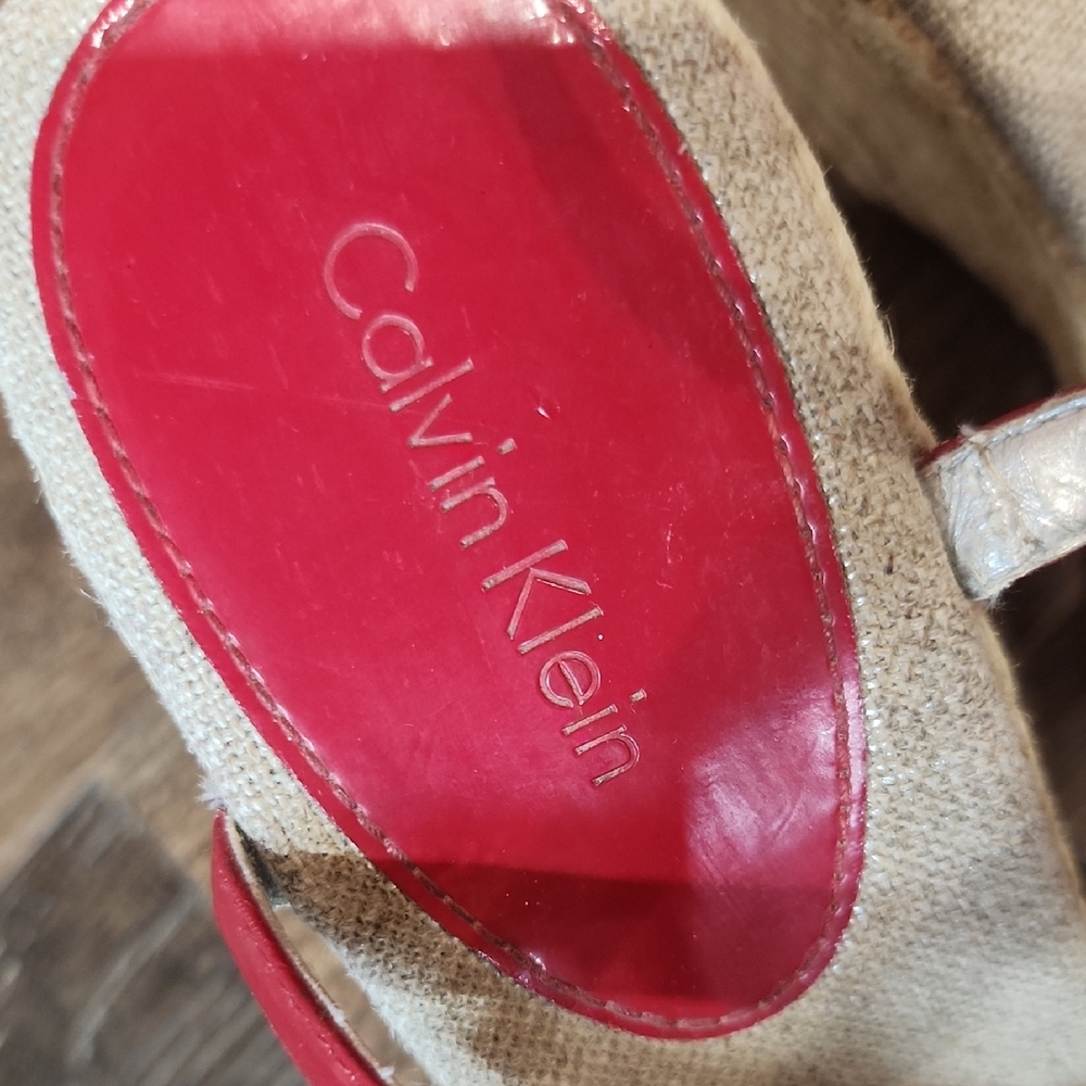 Calvin Klein Red Strappy Sandals View 2